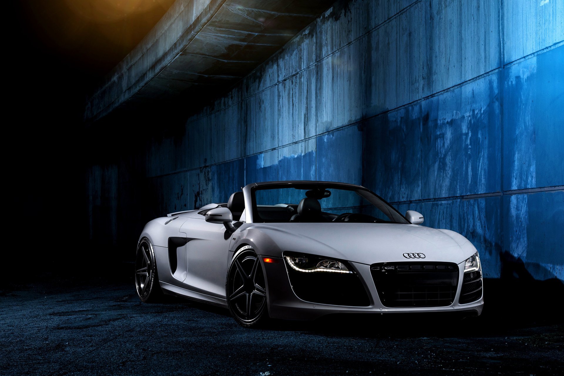 audi r8 v10 weiß vorne audi wand