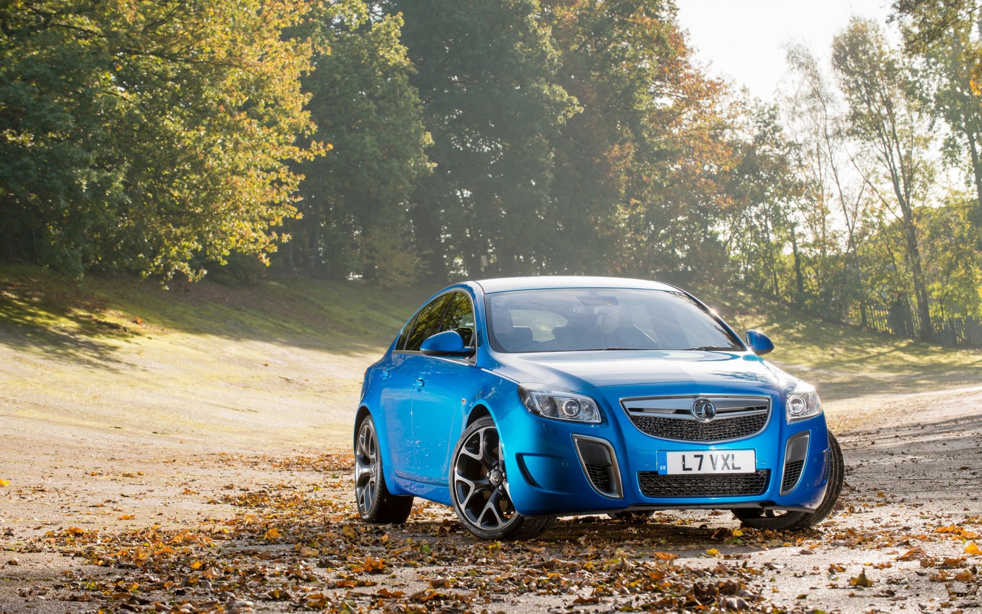 vauxhall znaki niebieski samochód sedan przód kaptur