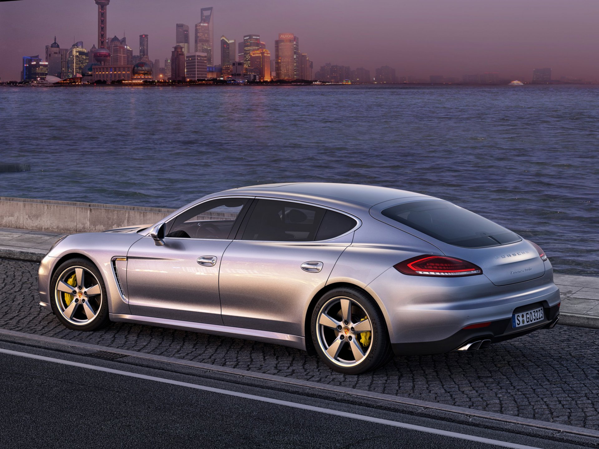 porsche panamera turbo porsche auto evening sea