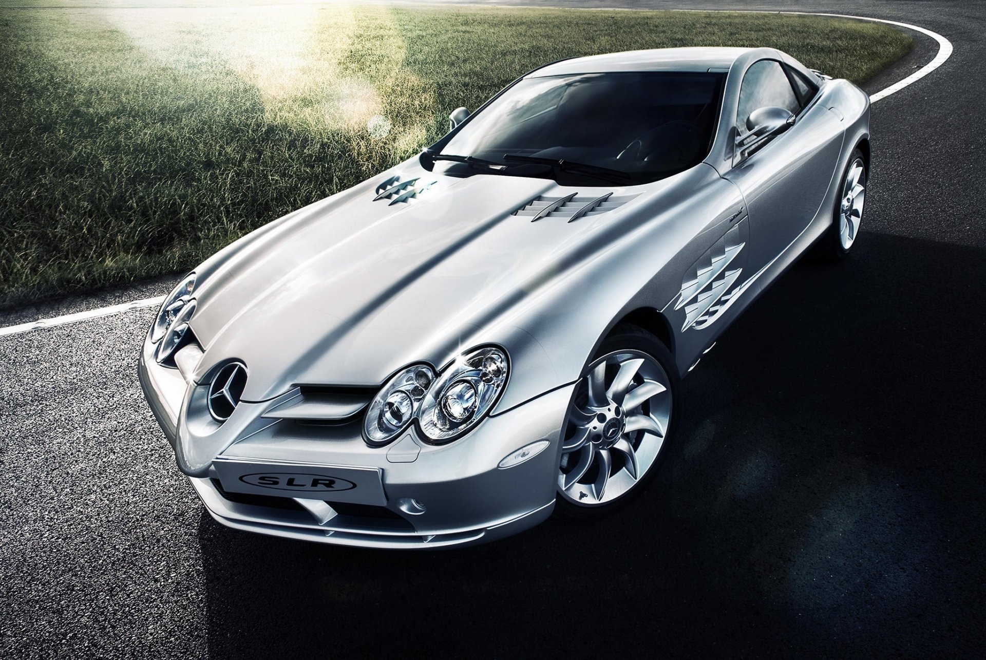 mercedes-benz slr argento tomirri fotografia mercedes-benz argento abbagliamento
