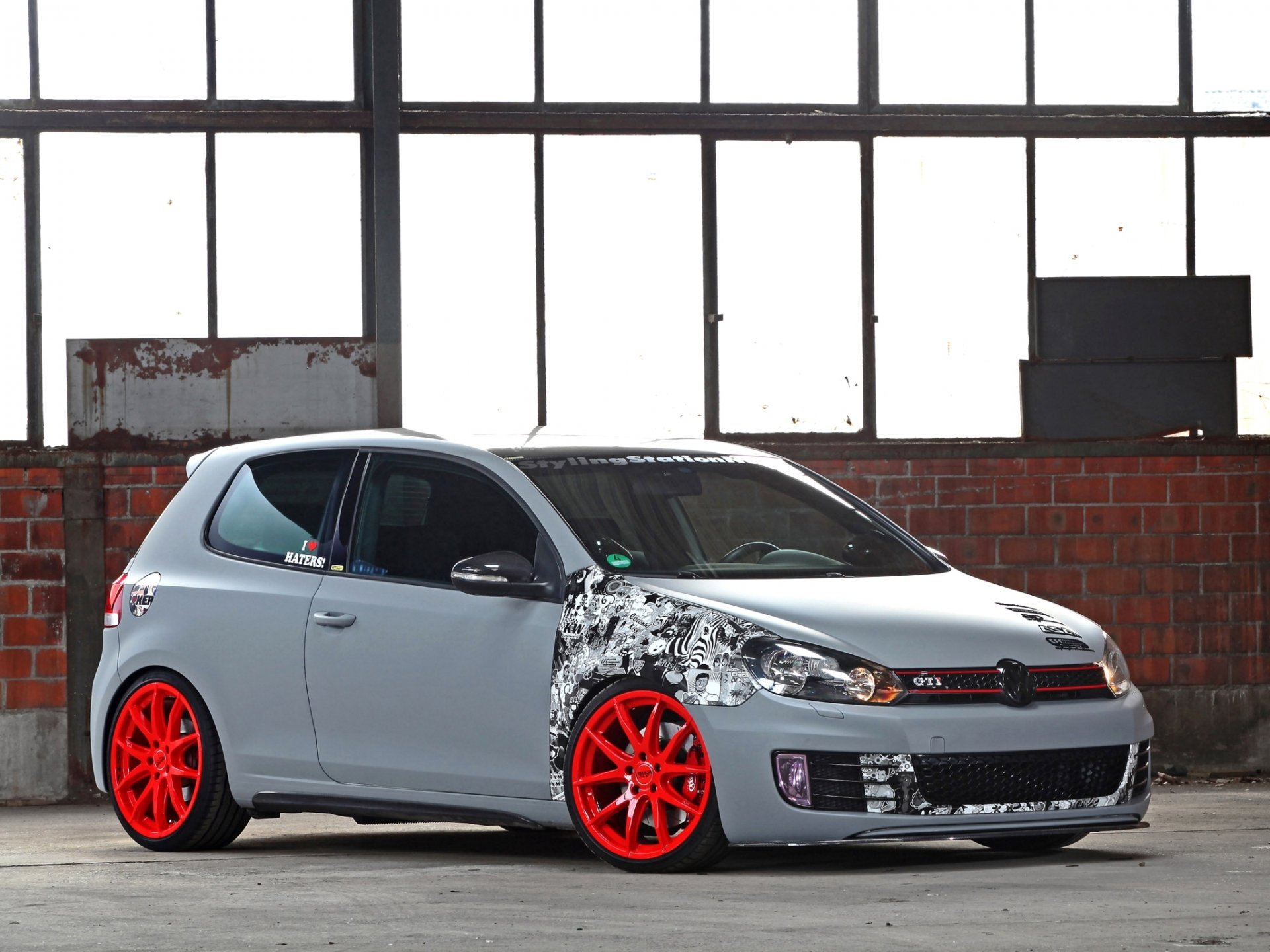 автомобили автомобиль машины машина фольксваген гольф серый матовый volkswagen gti хфу