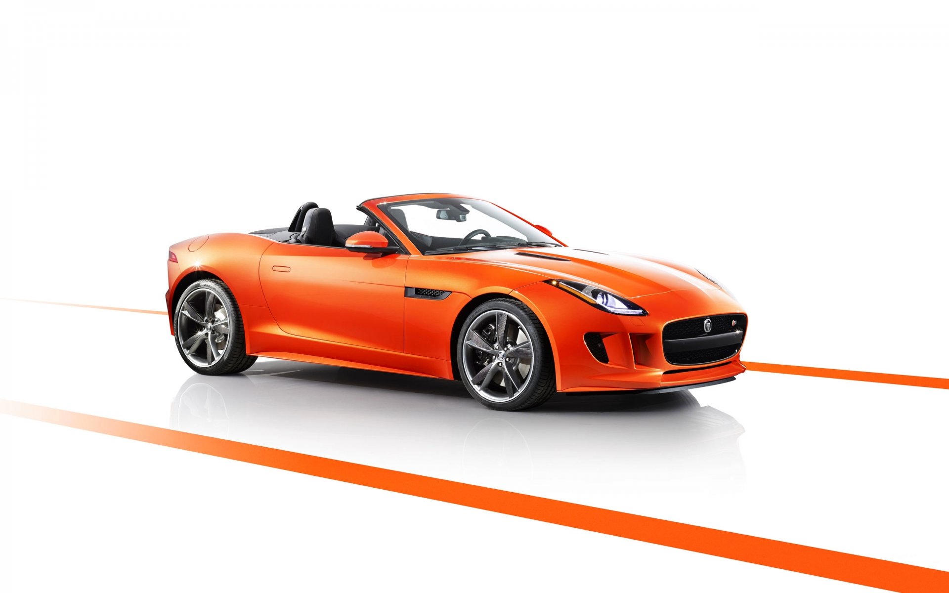 jaguar f-type ftype jaguar samochód pomarańczowy kabriolet przód