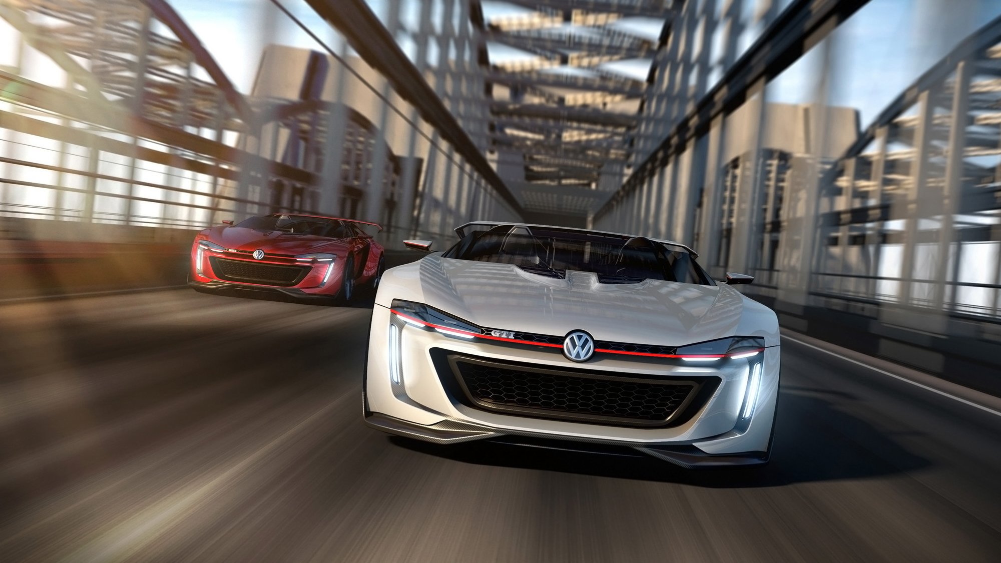 volkswagen gti roadster konzept rendern auto in bewegung