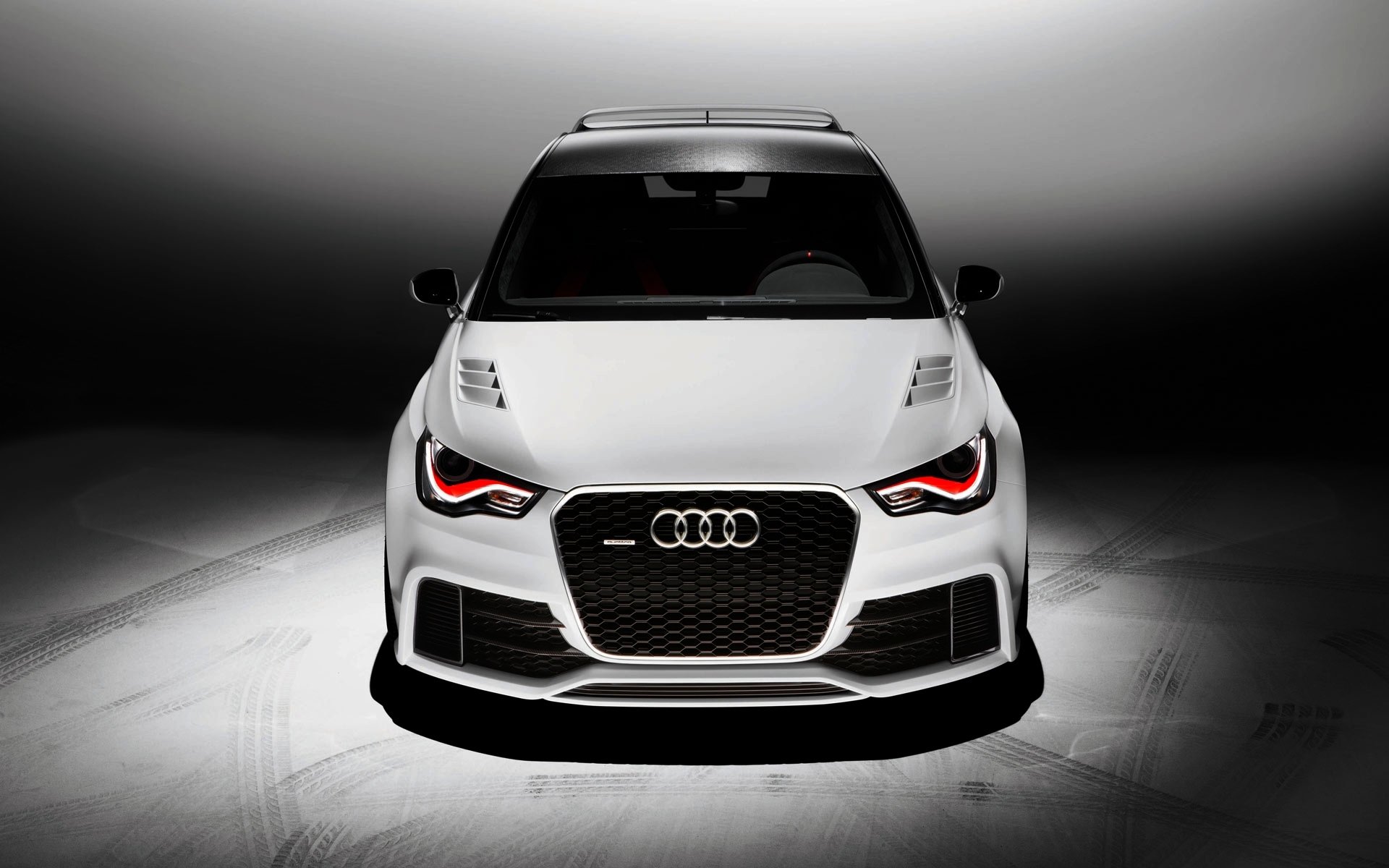 audi a1 quattro auto blanco frente audi capó tuning