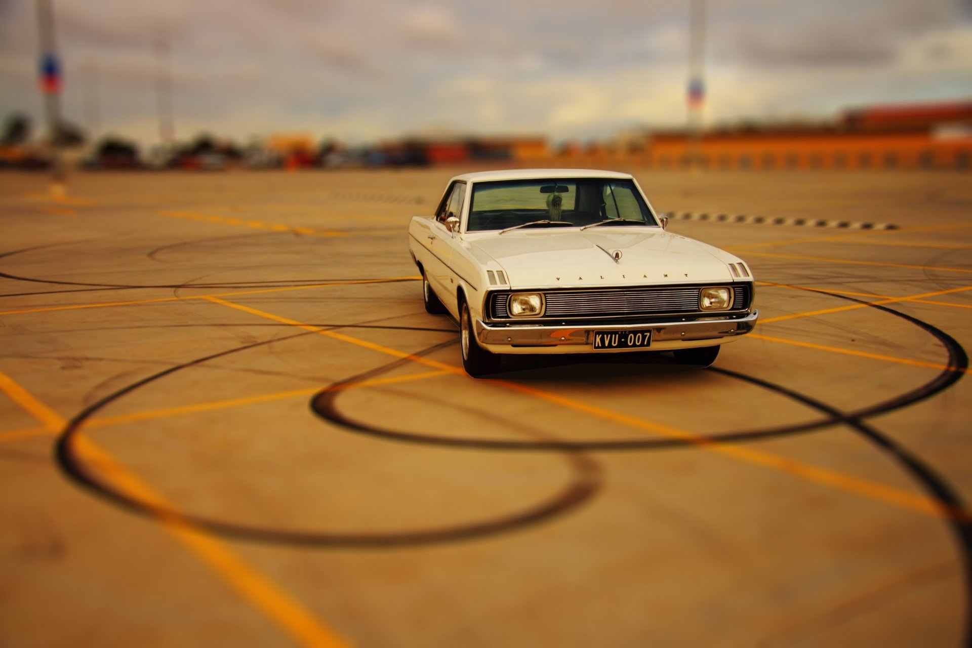 chrysler valiant car retro machine white