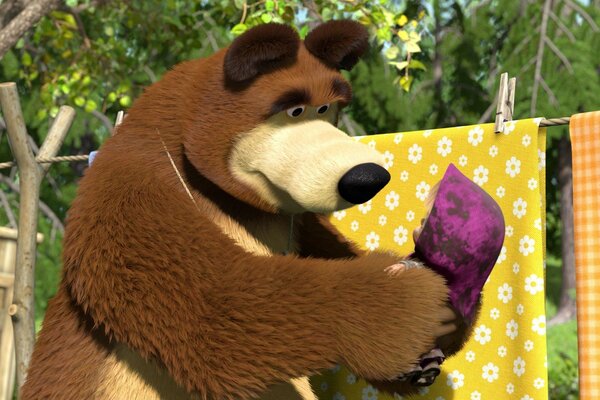 Dibujos animados Masha y el oso de baño