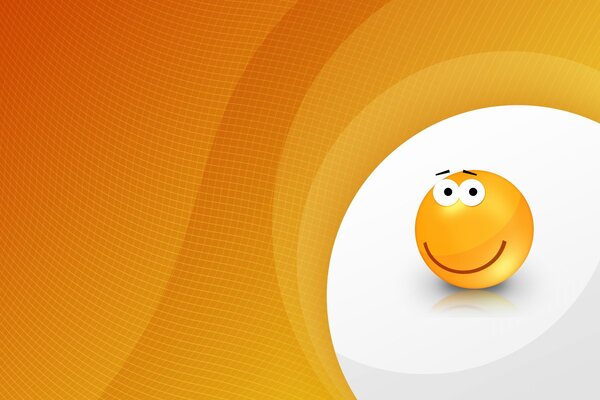 Smiley mit Augenbrauen in Orange