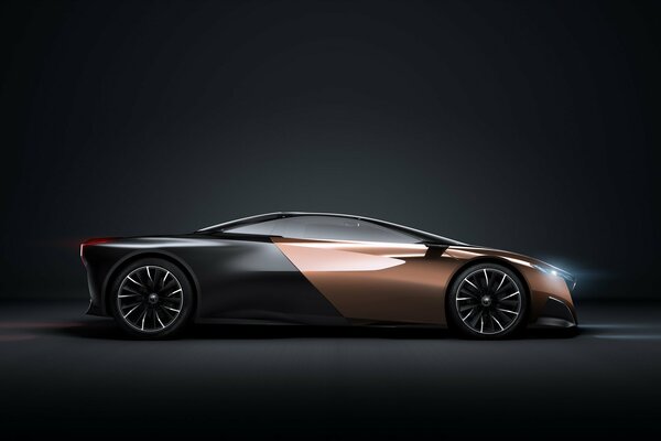 Concept car Peugeot Onyx su sfondo nero