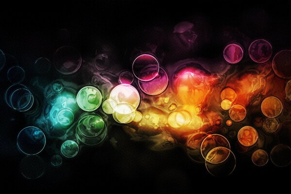 Astrazione, cerchi arcobaleno 3D