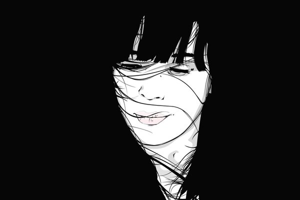 Retrato de una chica en el estilo de minimalismo