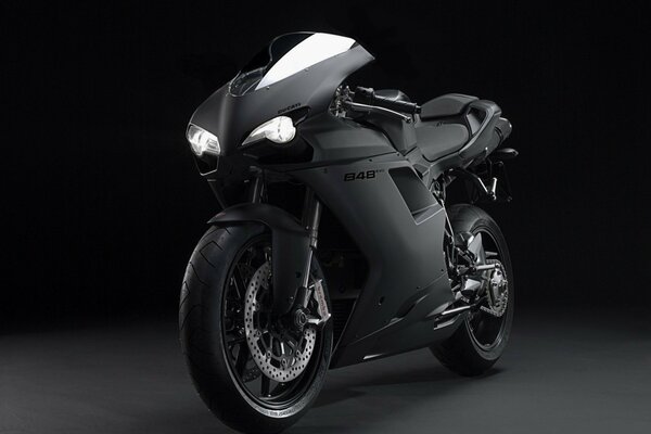 Black ducatti in a single copy