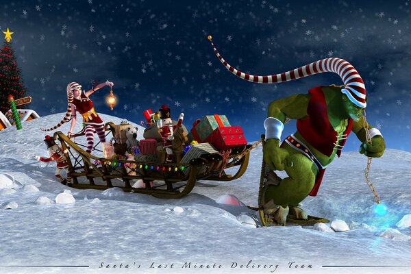 Salutations du nouvel an père Noël