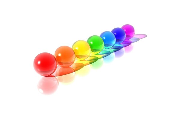 Palle disposte nell ordine dei colori dell arcobaleno