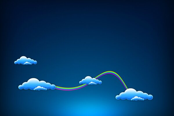 Minimalism clouds rainbow cartoon
