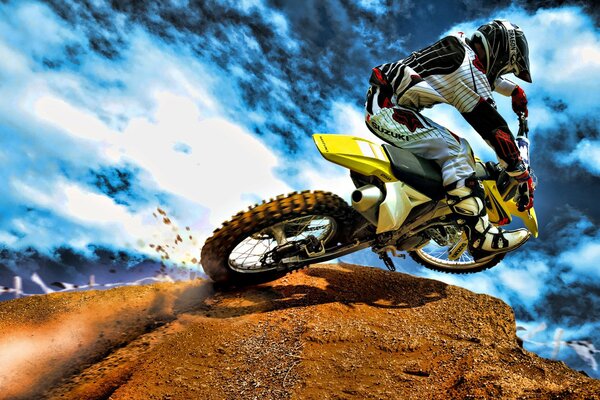 Extreme jump on a motorcycle