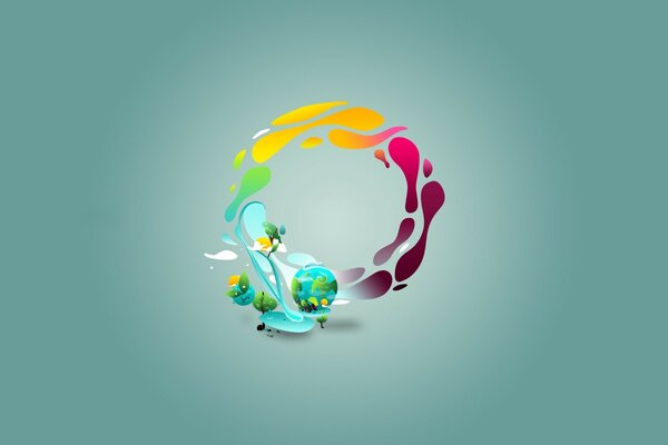 Beau cercle multicolore sur fond
