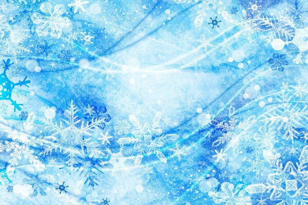 Blue snowflakes. New Year