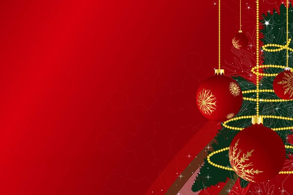 Palle rosse di Natale sull albero di Natale