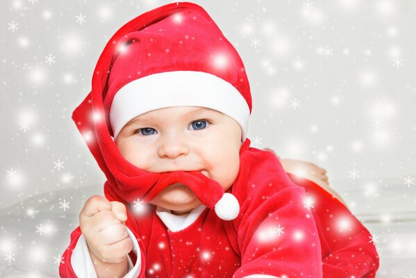 Little Santa gives a holiday for Christmas