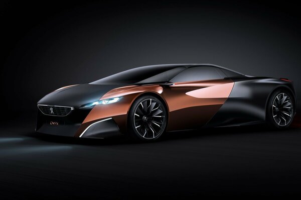 Peugeot óptico sobre fondo negro