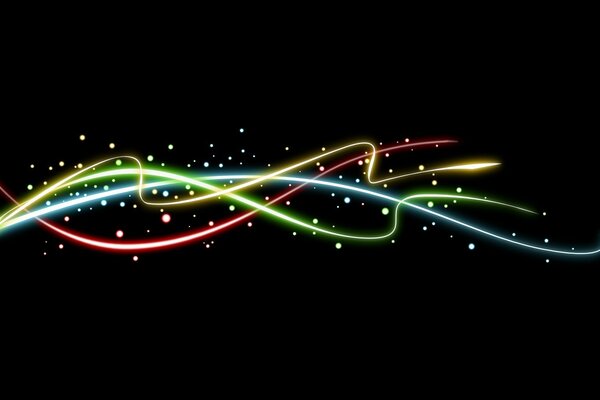 Líneas de neón brillantes y multicolores