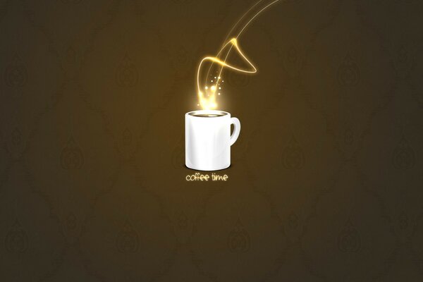 Coffee cup with a magic drink