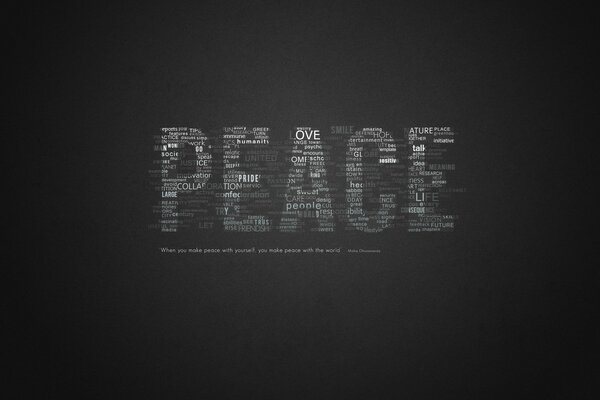 Peace составленное из разных слов