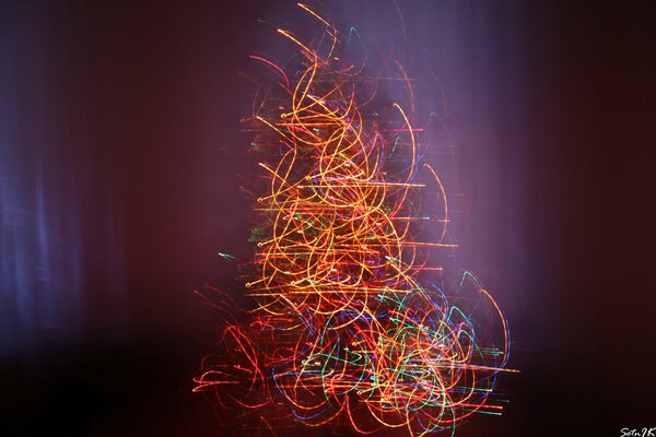 New Year s curlicues in the photo with effects