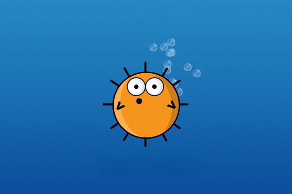 Fish ball in cartoon style