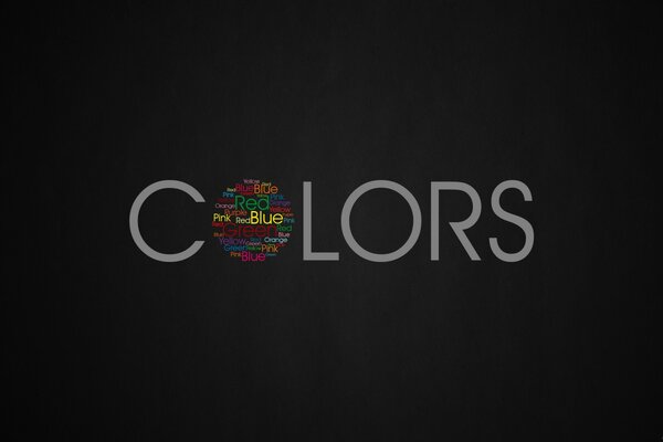 Gray lettering colors on a black background