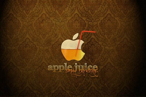 Logo made of natural apple juice with a straw