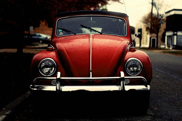 Vecchia foto di elaborazione con volkswagen Beetle