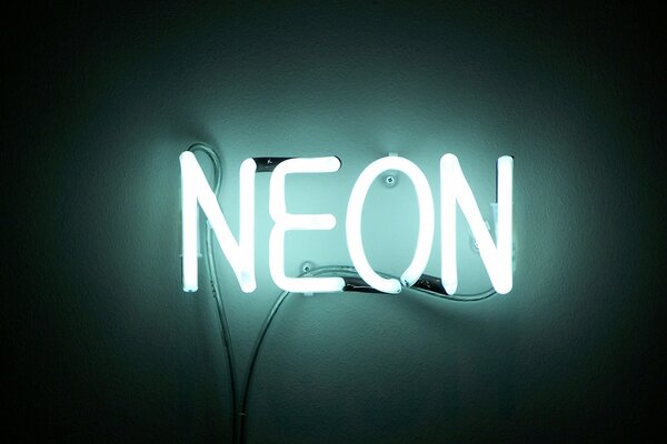 Neon sign on a black background