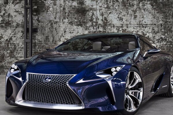 Concetto di colore blu Lexus su sfondo muro