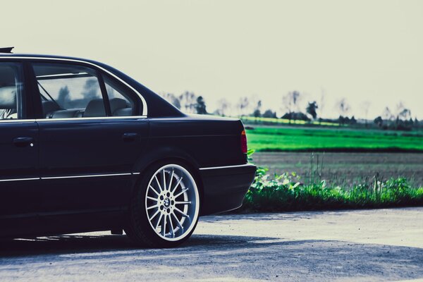 Black BMW side position