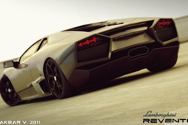 Lamborghini Reventon z płonącymi reflektorami