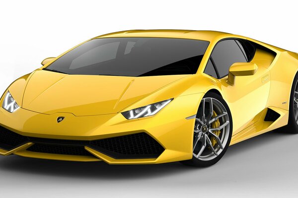 Lamborghini jaune sur fond clair