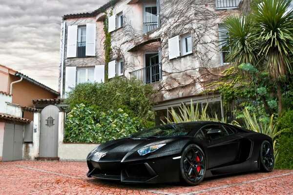 Sportwagen lamborghini aventador schwarz