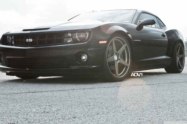 Chevrolet camaro, black car