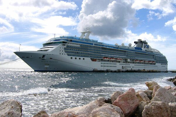 Cruise ship berth near the island