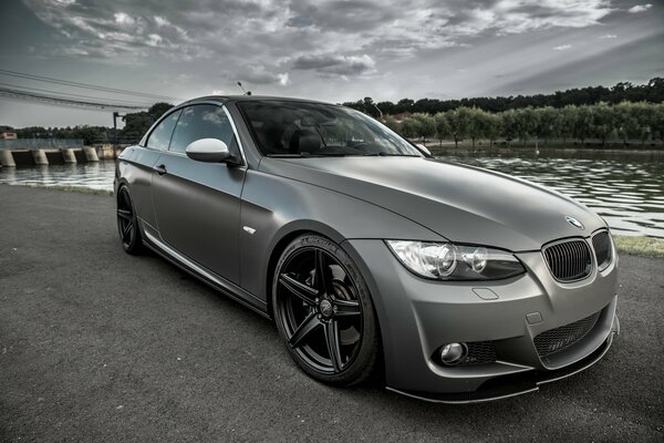 Grey bmw car on the road