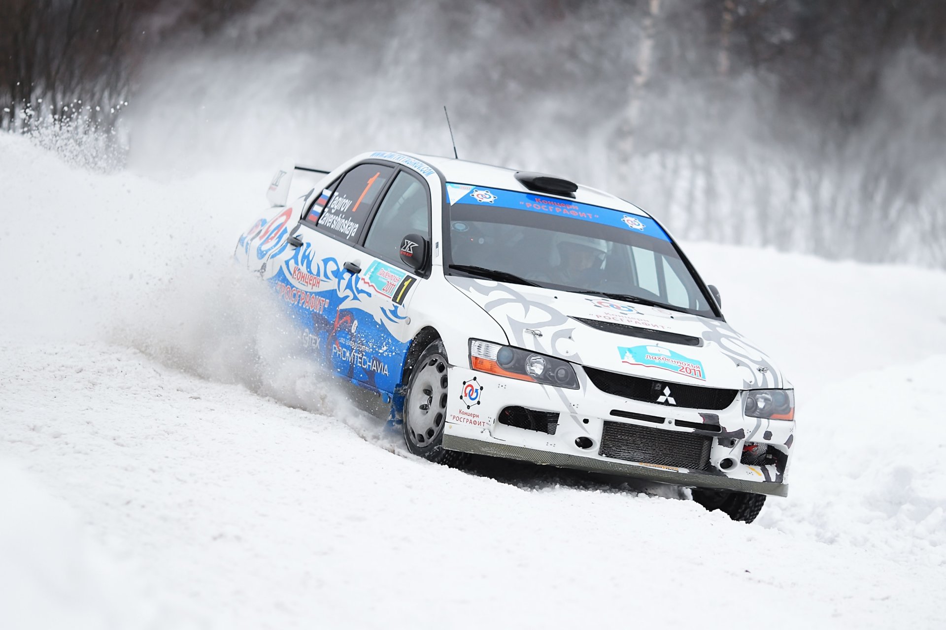 mitsubishi mitsubishi rally evolution car winter car snow skid white