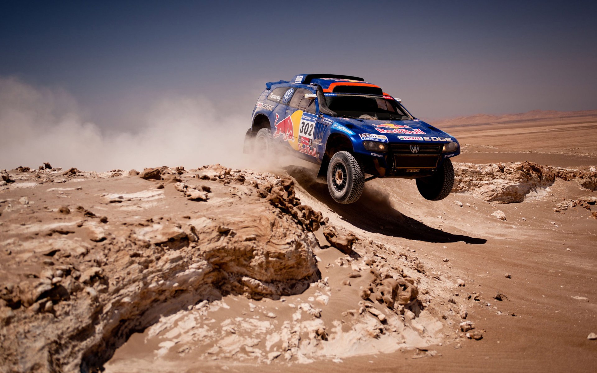 volkswagen tuareg dakar rally auto jeep suv coche azul coche desierto carrera sombra