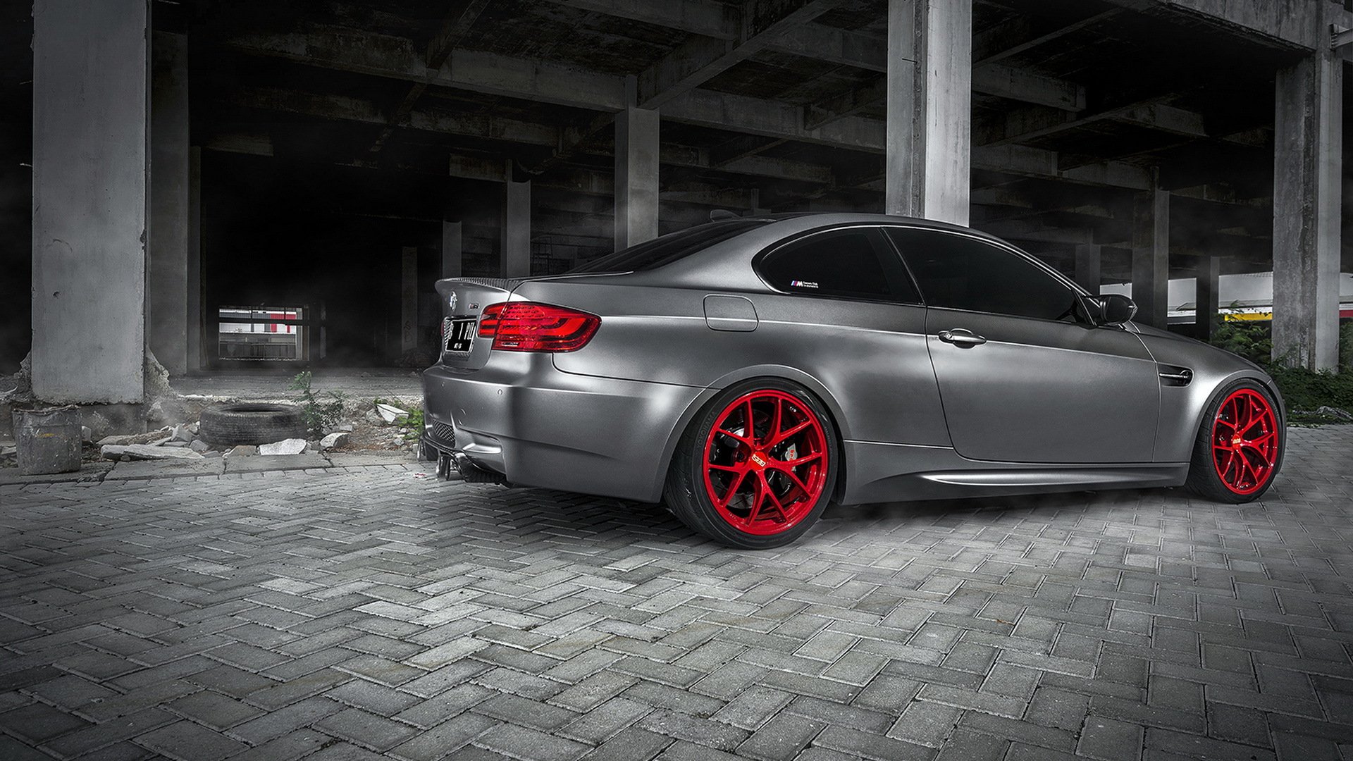 bmw m3 bmw tuning gris llantas rojo bb