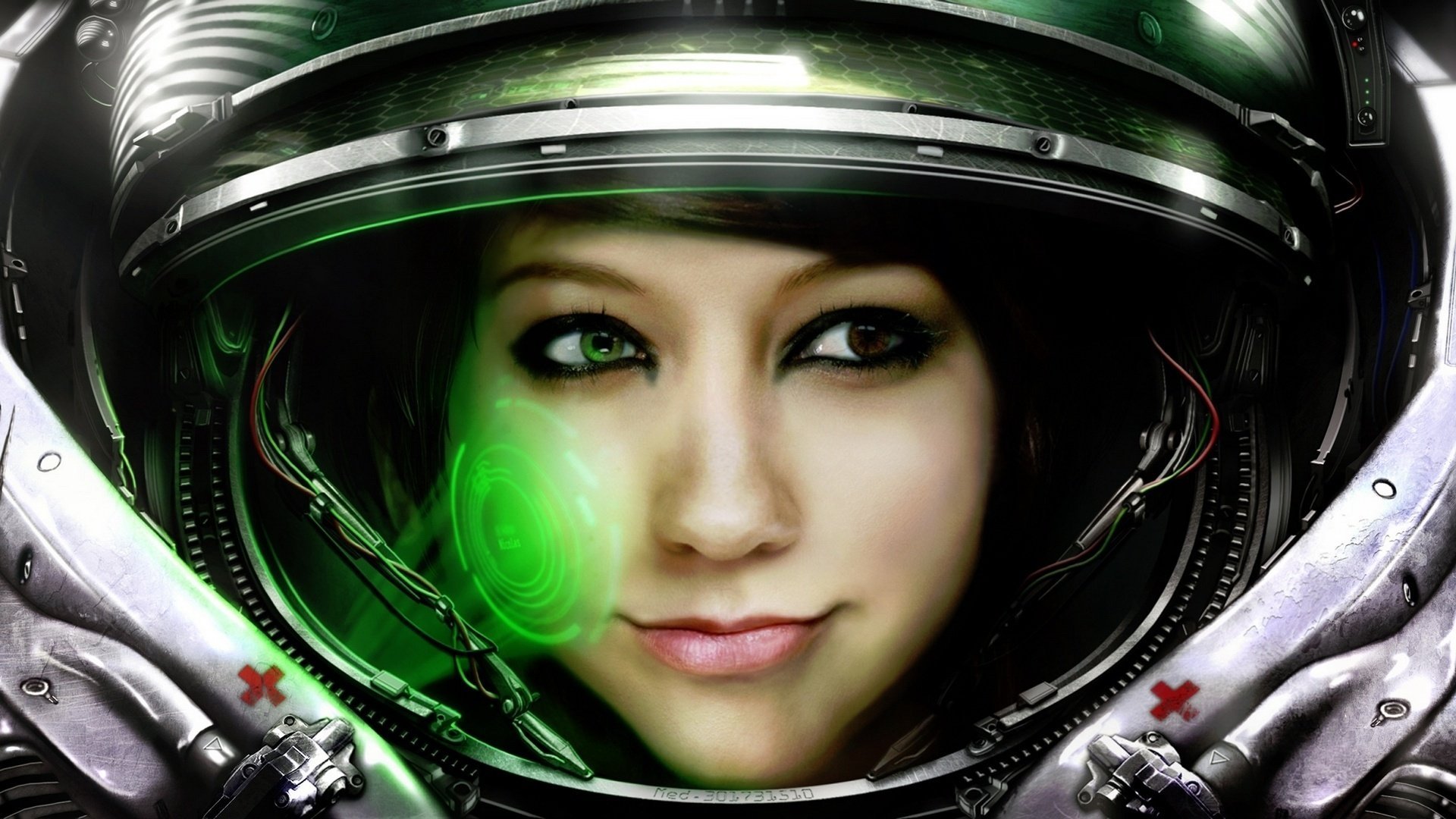 astronauta ojos traje espacial chica