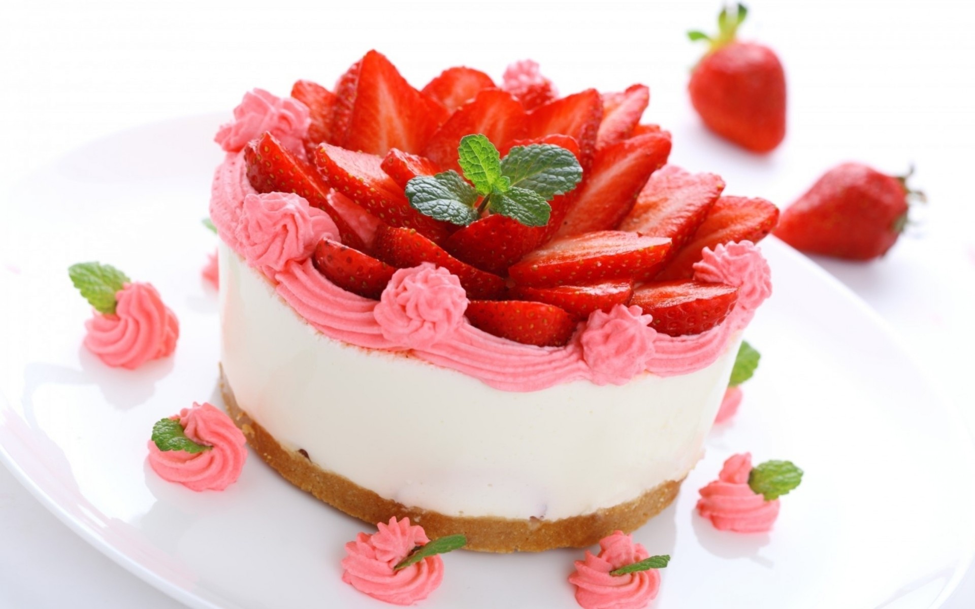 gâteau crème baies fraises