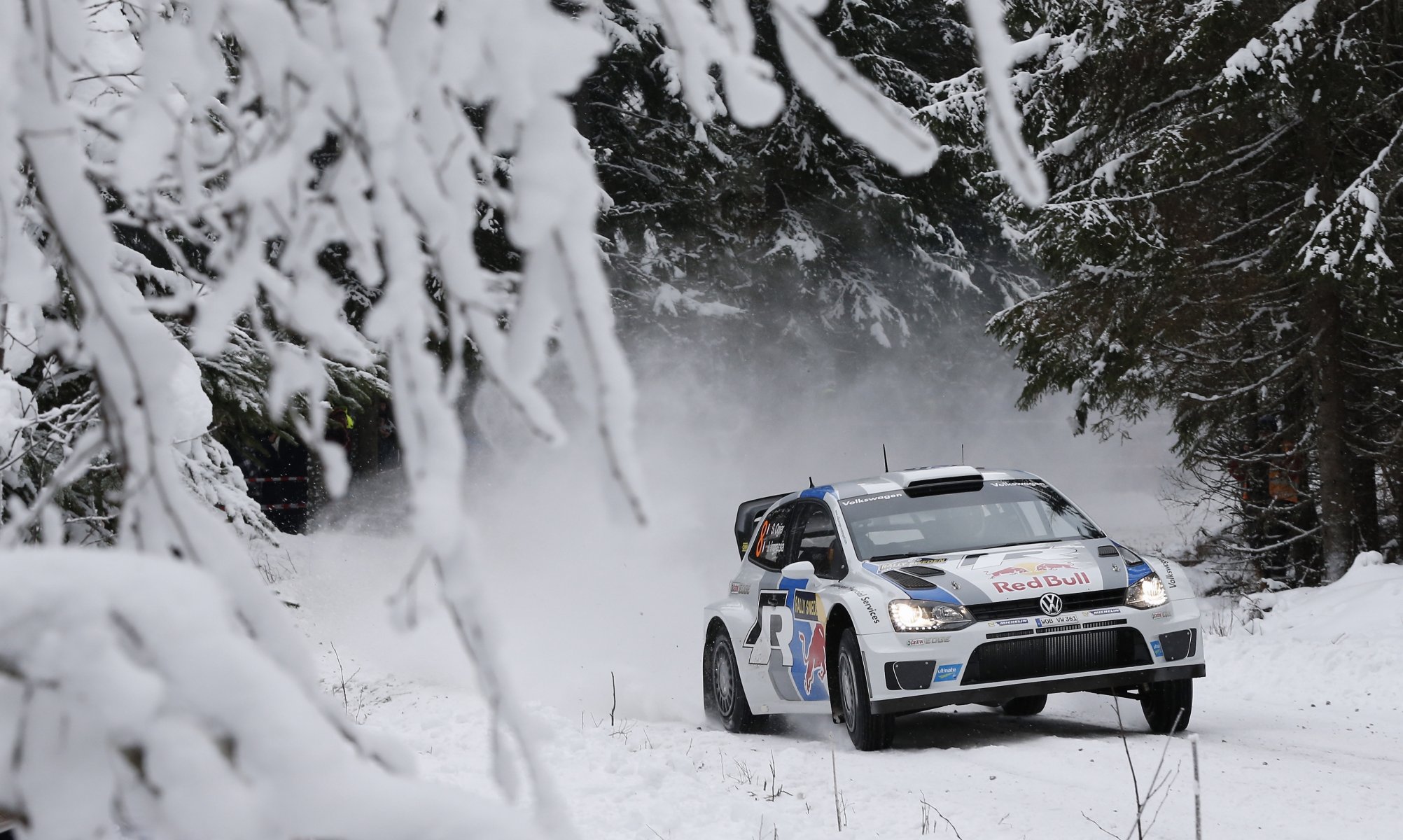 volkswagen polo wrc s. ogier rally invierno auto carrera nieve rally