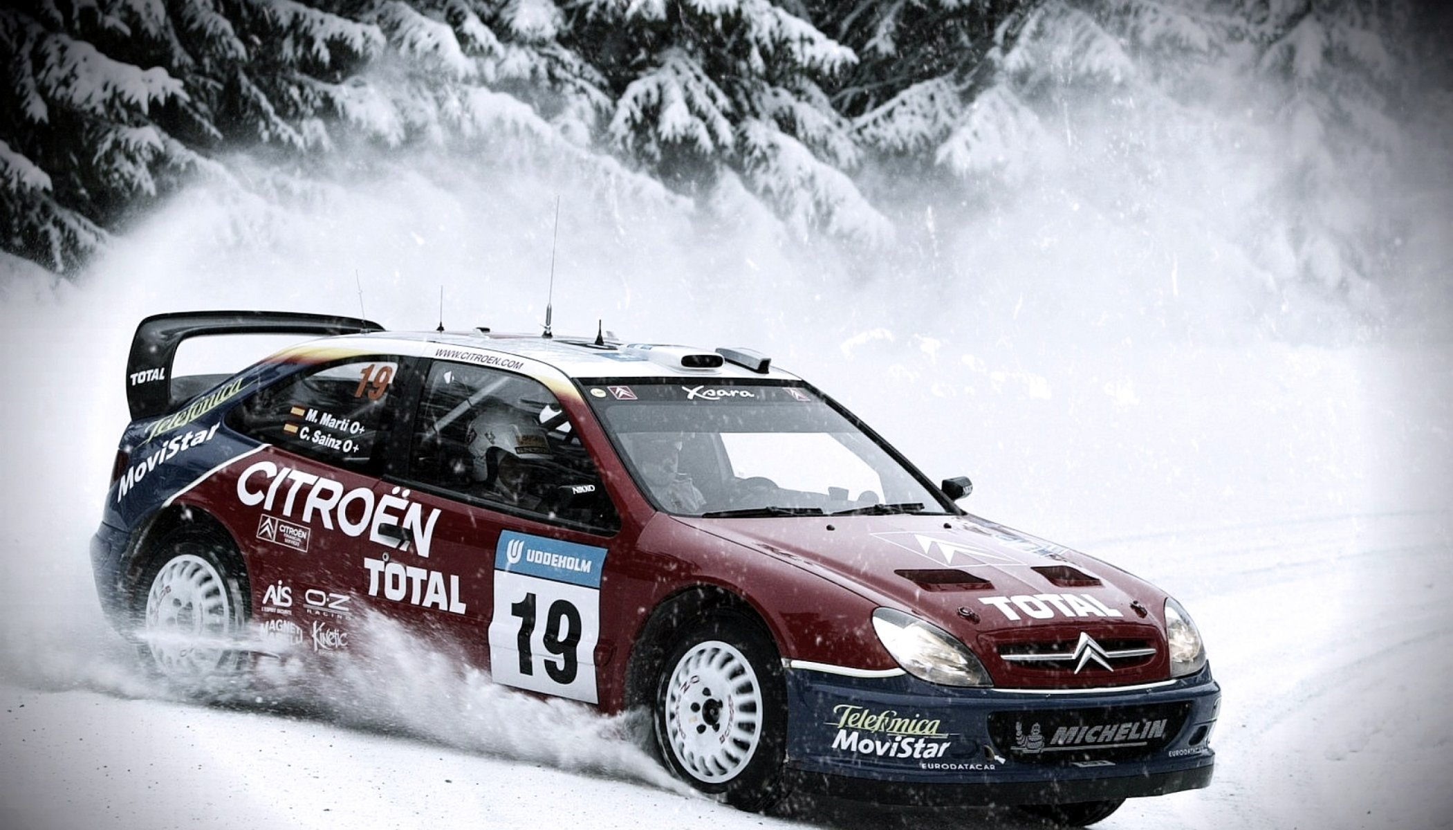 citroen xsara wrc rallye rallye auto voiture sport en mouvement vue latérale hiver neige dérapage