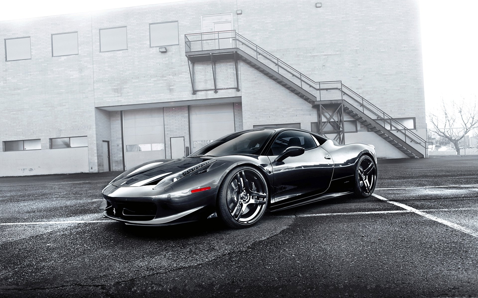 ferrari 458 italia grey building ferrari italy front view stair