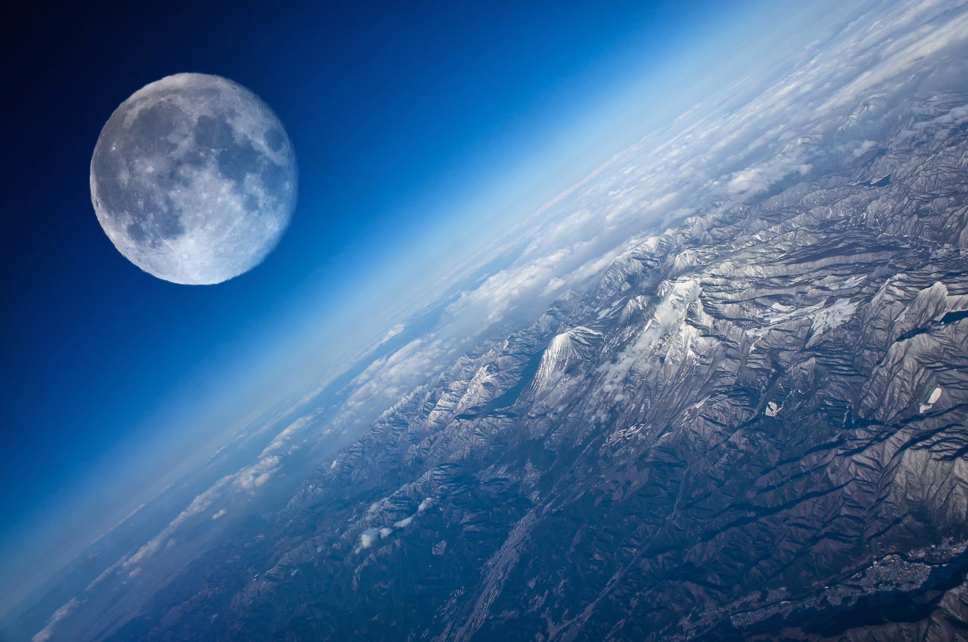 the moon earth view planet